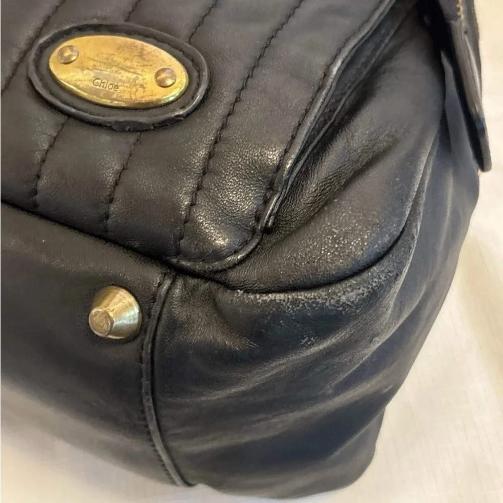 VTG Chloe Brown Quilted Leather Shoulder Bag